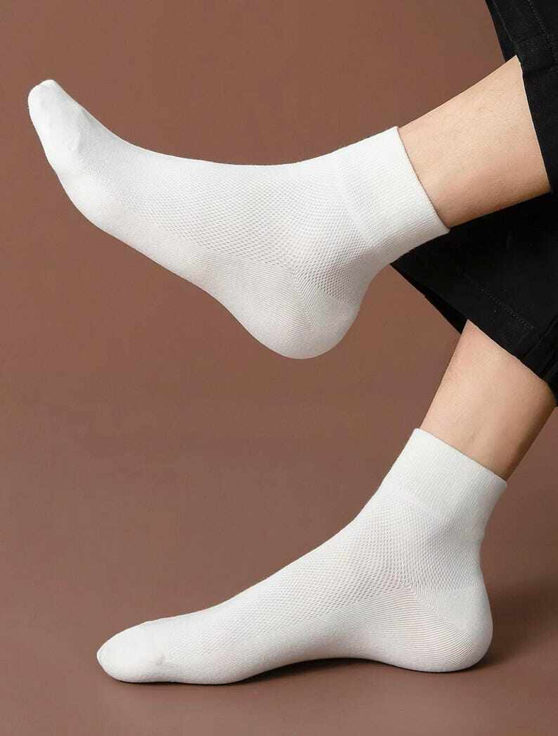 100% Cotton Seamless Toe Lightweight Airflow Mesh Breathable Mid-Calf Socks, Crew Socks for Men and Women, All-Day Fresh, Gift