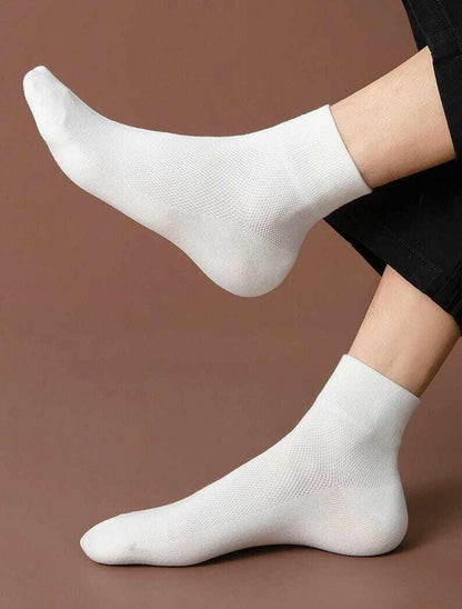100% Cotton Seamless Toe Lightweight Airflow Mesh Breathable Mid-Calf Socks, Crew Socks for Men and Women, All-Day Fresh, Gift