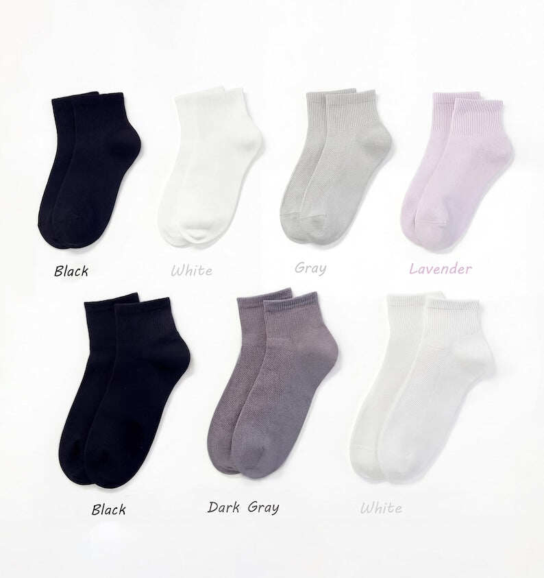 100% Cotton Seamless Toe Lightweight Airflow Mesh Breathable Mid-Calf Socks, Crew Socks for Men and Women, All-Day Fresh, Gift
