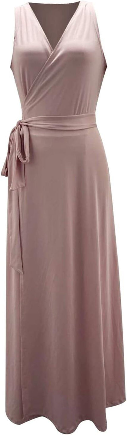 Women's Evening Dress, V-Neck, A-line Party High Waist, Long Dress, Plain Slim Sleeveless Evening Dress, Cocktail Dress, Strappy Dress, Evening Dresses, Wedding, Bridesmaid Dresses