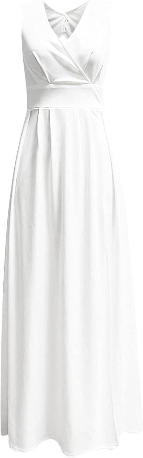 White Women's Formal Dresses for Wedding Guest Sexy V Neck Backless High Split Elegant Semi Party Prom Evening Gowns