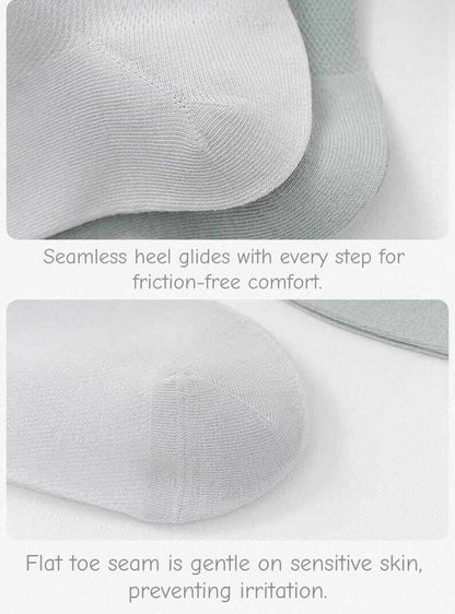 100% Cotton Seamless Toe Lightweight Airflow Mesh Breathable Mid-Calf Socks, Crew Socks for Men and Women, All-Day Fresh, Gift