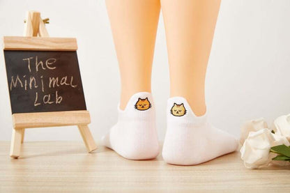 Cat Lover Gift, Cat Mom Socks, Premium No Show Cat Socks, Creative Cute Cat Embroidery Socks, Animal Kitten Birthday Present, Gift for Her