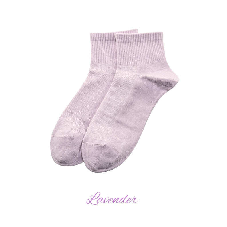 100% Cotton Seamless Toe Lightweight Airflow Mesh Breathable Mid-Calf Socks, Crew Socks for Men and Women, All-Day Fresh, Gift